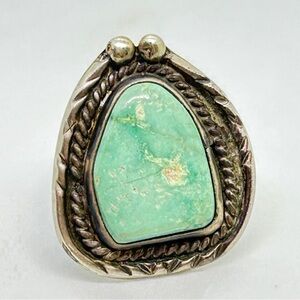 Native American Silver Rayston Turquoise Ring 6 1/2 to 7